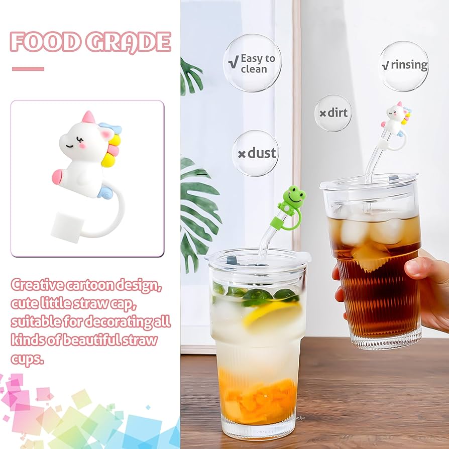 3D Straw Toppers - Stanley | Stylist | Silicone - Kidspark